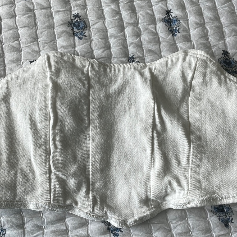 White Denim Corset